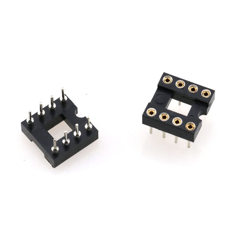 TAODAN IC Socket 10pcs 2.54 mm Pitch 8 Pins Round Hole Soldering DIP IC Socket Adaptor, Black - Image 5